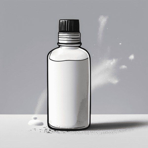 A bottle containing natural lifetime penis enlargement powder